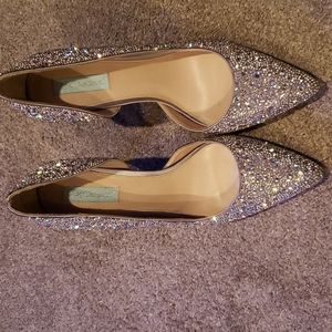 Betsy Johnson Rhinestone Heels...BIG SIZE...12M.